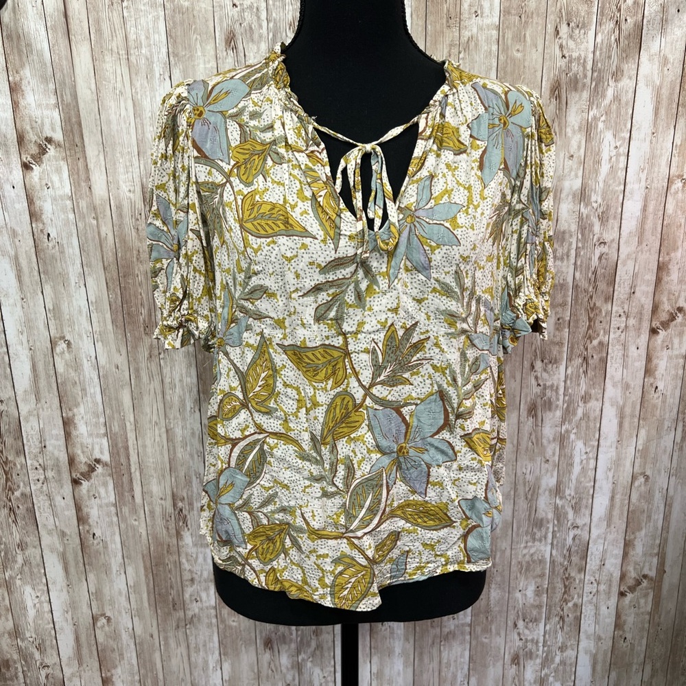 Rose &‎ Olive Botanical Print Top